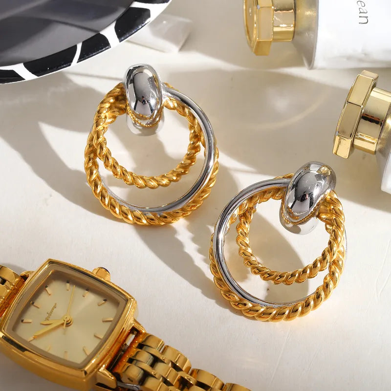 1 Pair Romantic Simple Style Spiral 304 Stainless Steel Ear Studs