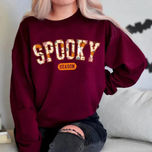Hoodies & Sweatshirts Long Sleeve Printing Streetwear Halloween Pattern Letter