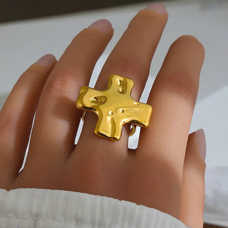 Adjustable Gold Open Ring Elegant Luxury Sexy Titanium Steel Ring For Women Party And Festival Occasions Four Seasons Universal