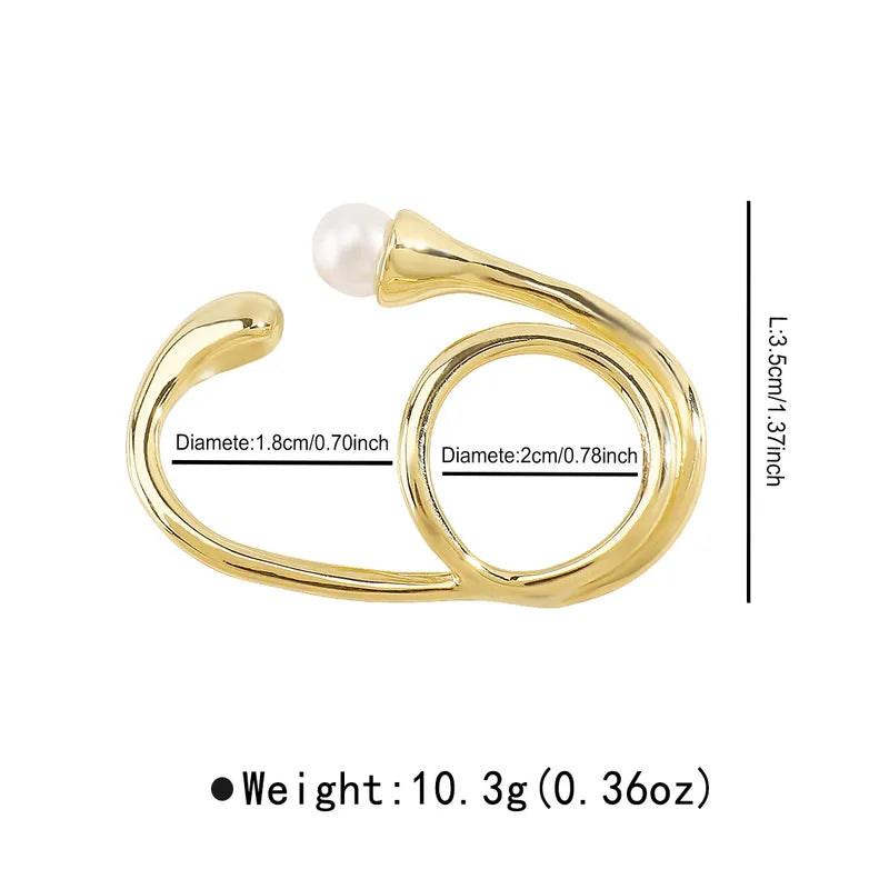 Adjustable Open Ring ZR0470 Simple Personality Trendy Design High Fashion Luxury Women's Ring Geometric Pattern Basic Style