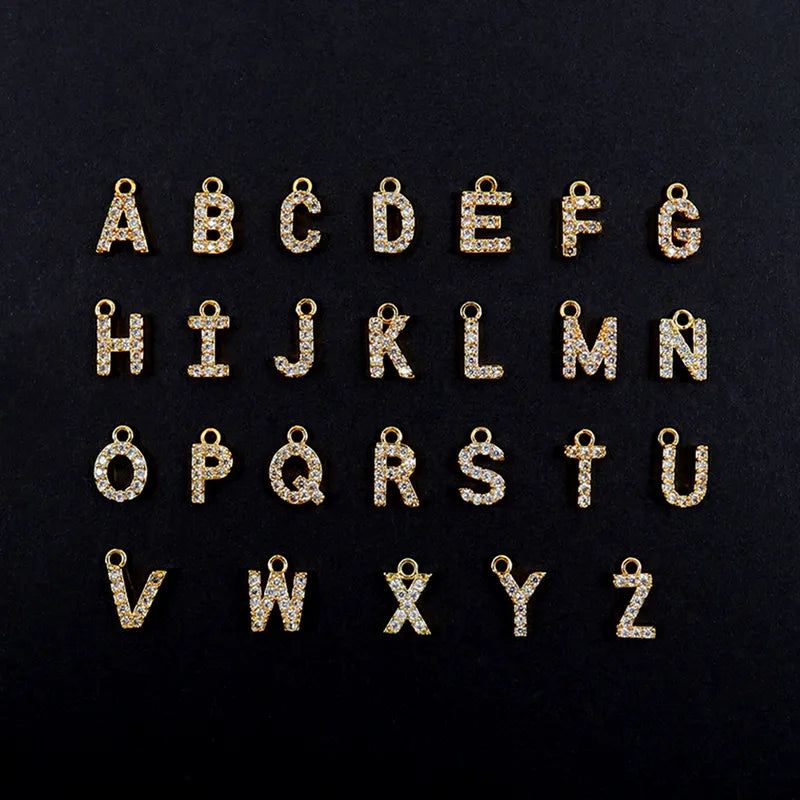 Classic Sweet Gold Micro-Set Zircon Initial Heart Shaped Women's Stainless Steel Bead Chain Bracelet Elegant Simple Style