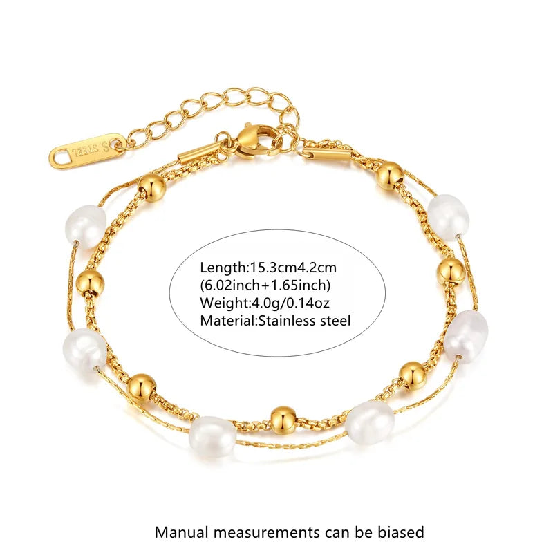 Double Layer Princess Style Bracelet Fashion Simple Design Beaded Charm Women's Jewelry For Daily Activities Family Gatherings