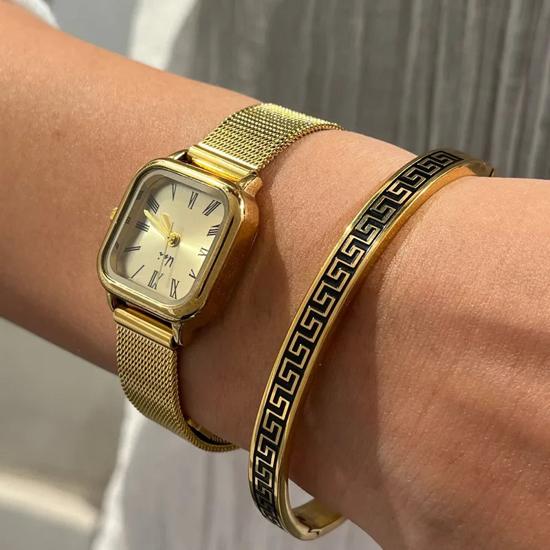 Elegant Classic Fashion Stainless Steel 18K Gold Plated Geometric Irregular Bracelet Casual Daily Date Festival Style