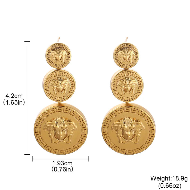 Face Design 18K Gold Plated S925 Silver Needle Copper Earrings Fashionable Luxury Polished Finish Women's Holiday Party Jewelry