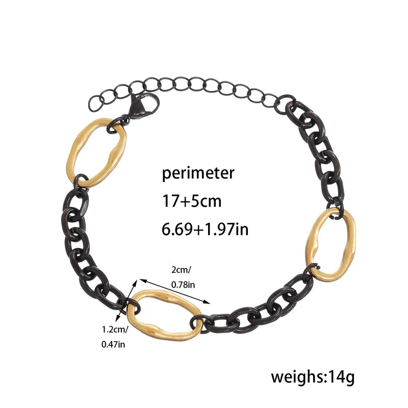 Fashionable Stainless Steel Spliced Color Bracelet Unisex Personality Jewelry Accessories Casual School Daily Selfie Streetwear