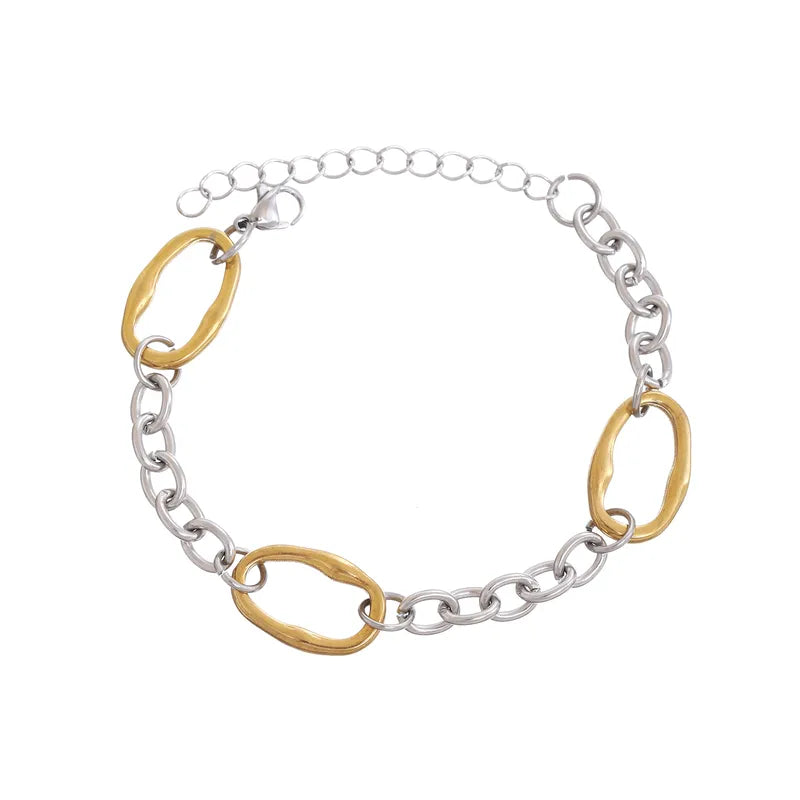 Fashionable Stainless Steel Spliced Color Bracelet Unisex Personality Jewelry Accessories Casual School Daily Selfie Streetwear