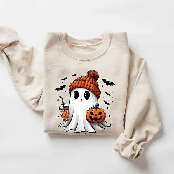 Hoodies & Sweatshirts Long Sleeve Printing Streetwear Halloween Pattern Letter