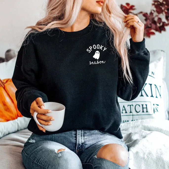 Hoodies & Sweatshirts Long Sleeve Printing Streetwear Halloween Pattern Letter