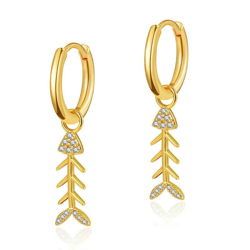 Hot Selling Mermaid Tail Ear Clip Suit Ins Style Creative Design Whale Clavicle Chain Earrings Wholesale