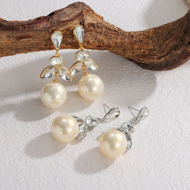 Micro Paved Zirconia Jewelry Accessories Water Drop Zirconia Pearl Women's Earrings