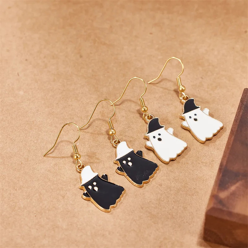 PVD Coated 18K Gold Plated Real Gold Plated Halloween Pattern 304 Stainless Steel Cute Funny Waterproof Non Tarnish Drop Earrings