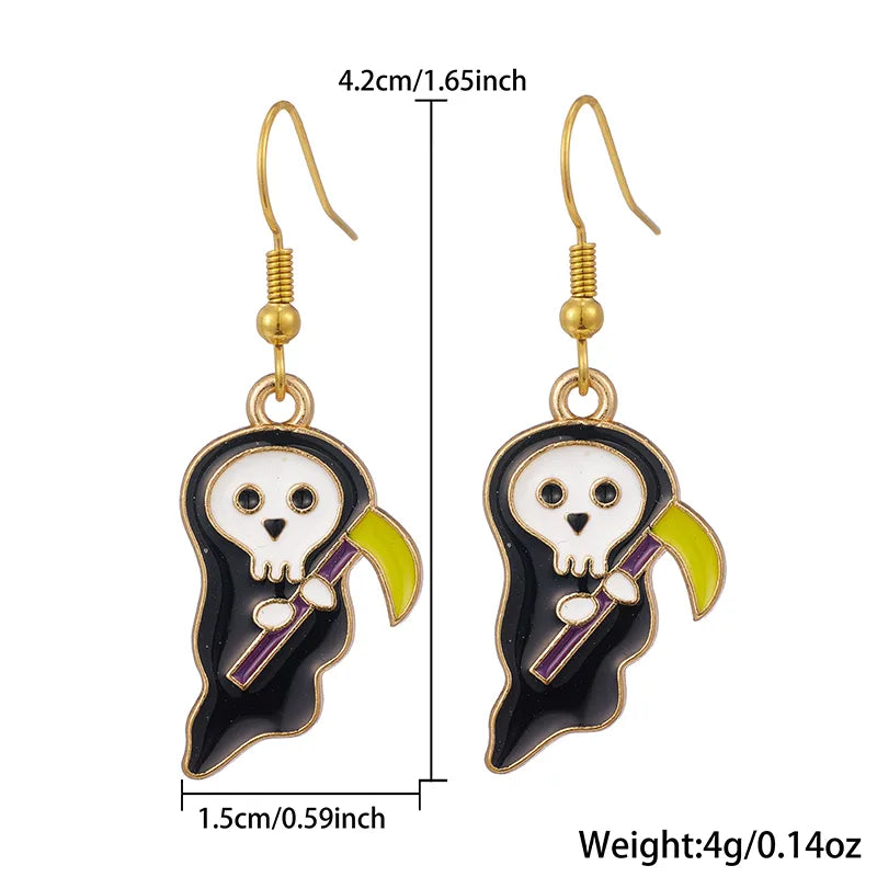 PVD Coated 18K Gold Plated Real Gold Plated Halloween Pattern 304 Stainless Steel Funny Simple Style Waterproof Non Tarnish Drop Earrings