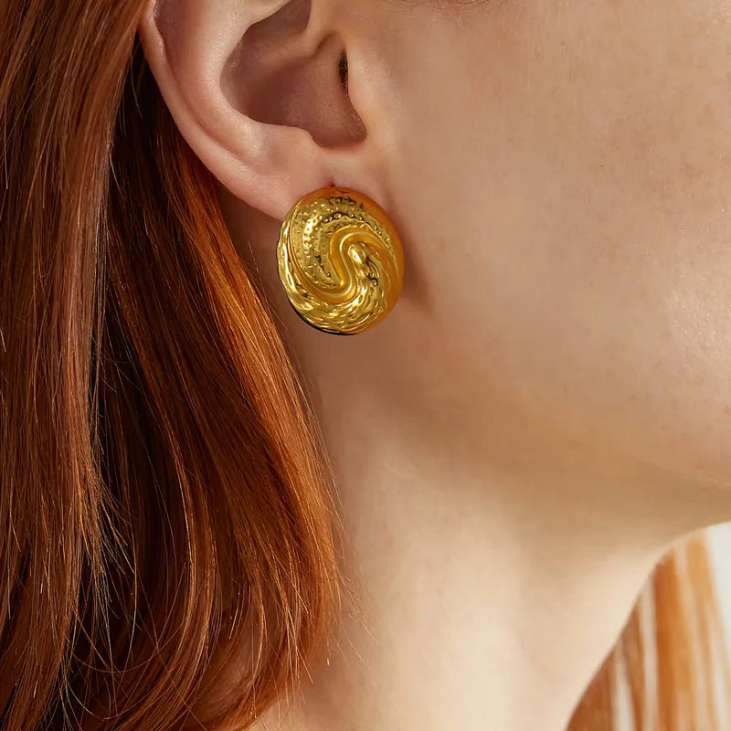 Romantic Shiny Solid Color 304 Stainless Steel Ear Studs