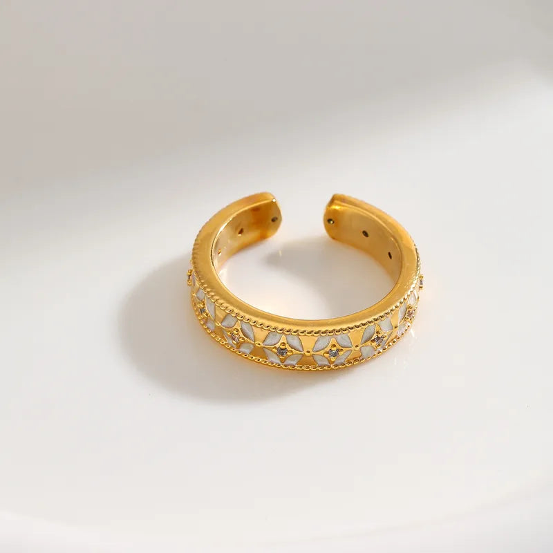 Wholesale Jewelry Casual Flower Copper Zircon Rings