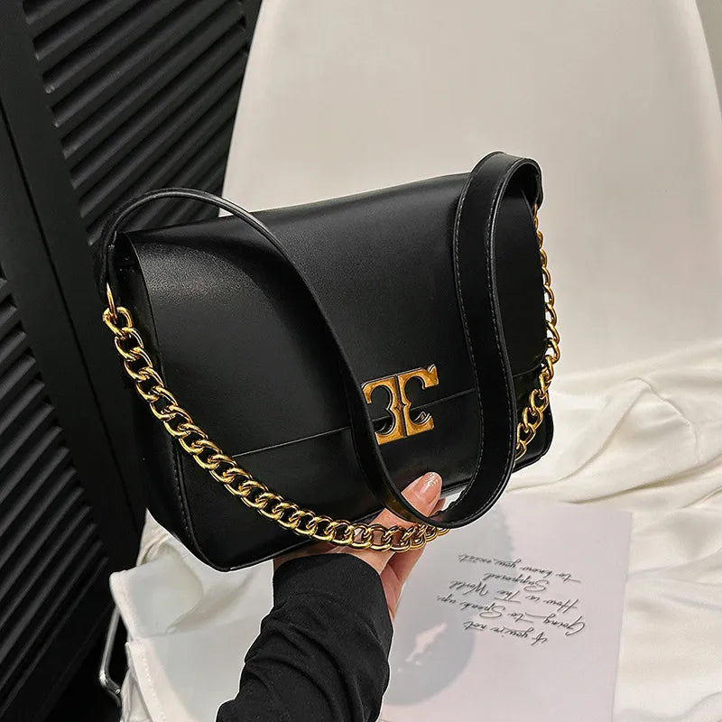 Women's Small PU Solid Color Streetwear Sewing Thread Square Flip Cover Square Bag