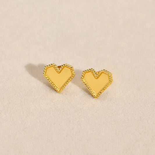 1 Pair Casual Elegant Lady Heart Shape Plating 304 Stainless Steel 18K Gold Plated Ear Studs