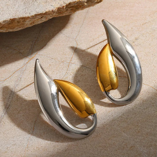 1 Pair Casual Retro Exaggerated Geometric Plating 304 Stainless Steel 18K Gold Plated Ear Studs