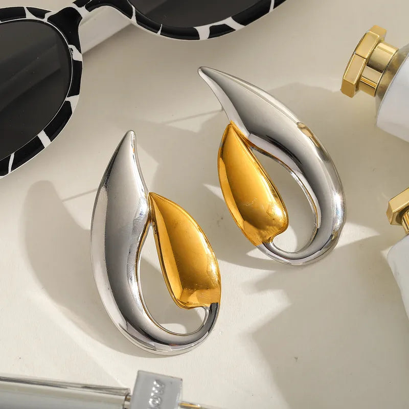 1 Pair Casual Retro Exaggerated Geometric Plating 304 Stainless Steel 18K Gold Plated Ear Studs