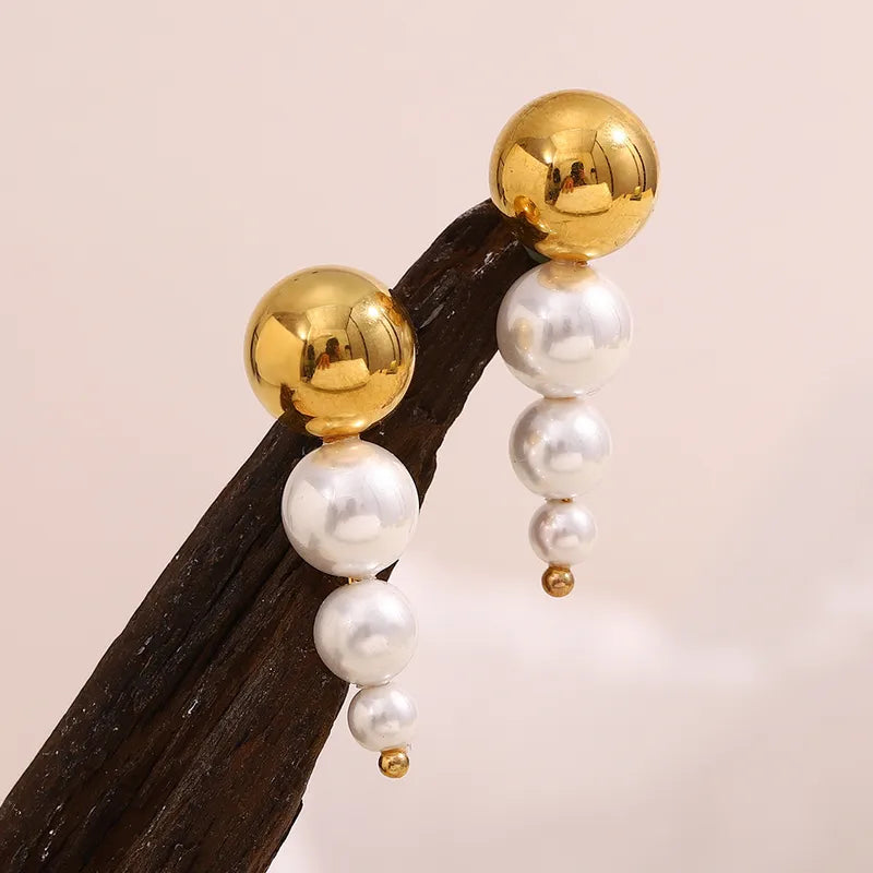 1 Pair Elegant Basic Lady Geometric Plating 304 Stainless Steel Drop Earrings