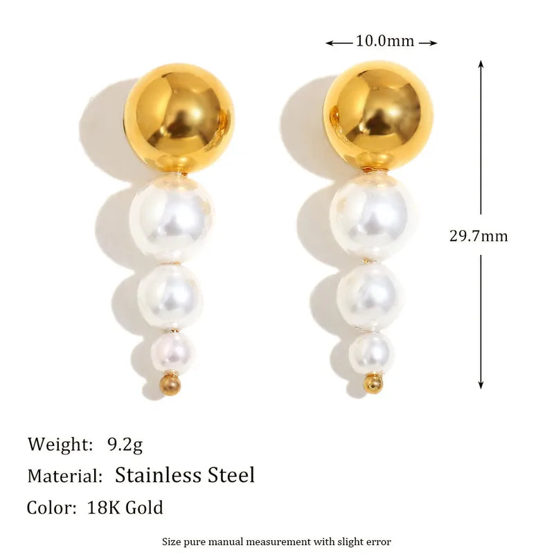 1 Pair Elegant Basic Lady Geometric Plating 304 Stainless Steel Drop Earrings