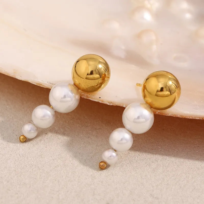 1 Pair Elegant Basic Lady Geometric Plating 304 Stainless Steel Drop Earrings