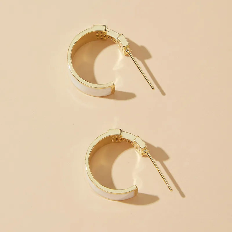 1 Pair Elegant Simple Style C Shape Letter Plating Inlay Copper Zircon Gold Plated Ear Studs