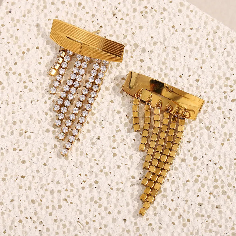 1 Pair Lady Geometric Plating 304 Stainless Steel Drop Earrings