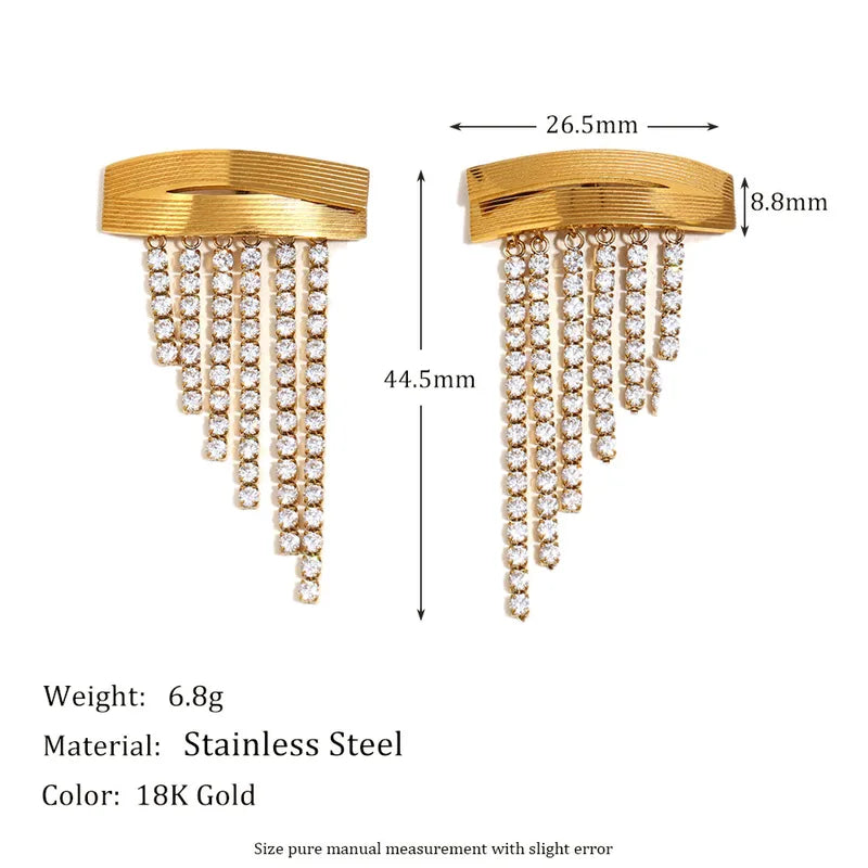 1 Pair Lady Geometric Plating 304 Stainless Steel Drop Earrings