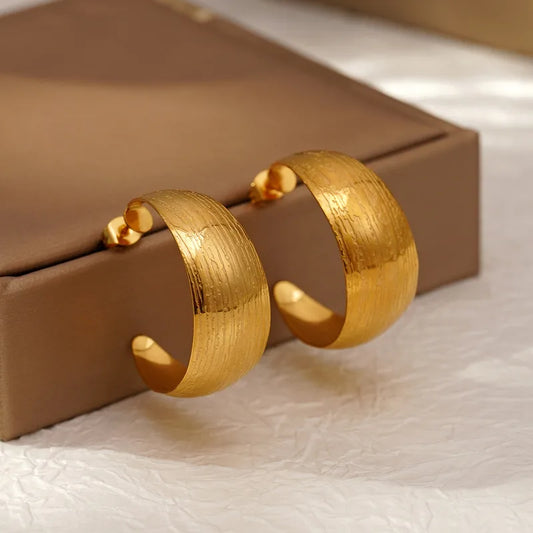 1 Pair Modern Style Shiny C Shape 304 Stainless Steel Ear Studs