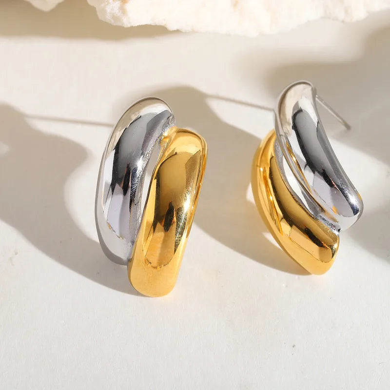 1 Pair Romantic Simple Style C Shape 304 Stainless Steel Ear Studs