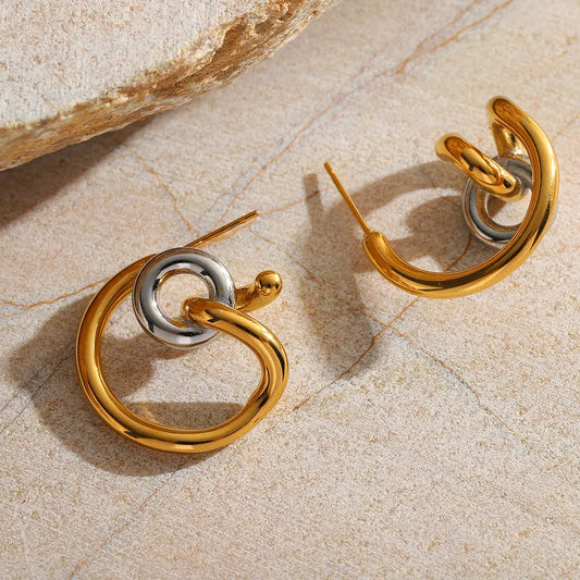 1 Pair Romantic Simple Style C Shape 304 Stainless Steel Ear Studs