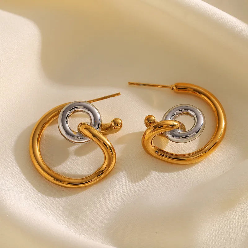 1 Pair Romantic Simple Style C Shape 304 Stainless Steel Ear Studs