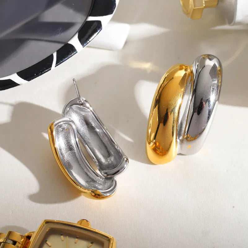 1 Pair Romantic Simple Style C Shape 304 Stainless Steel Ear Studs