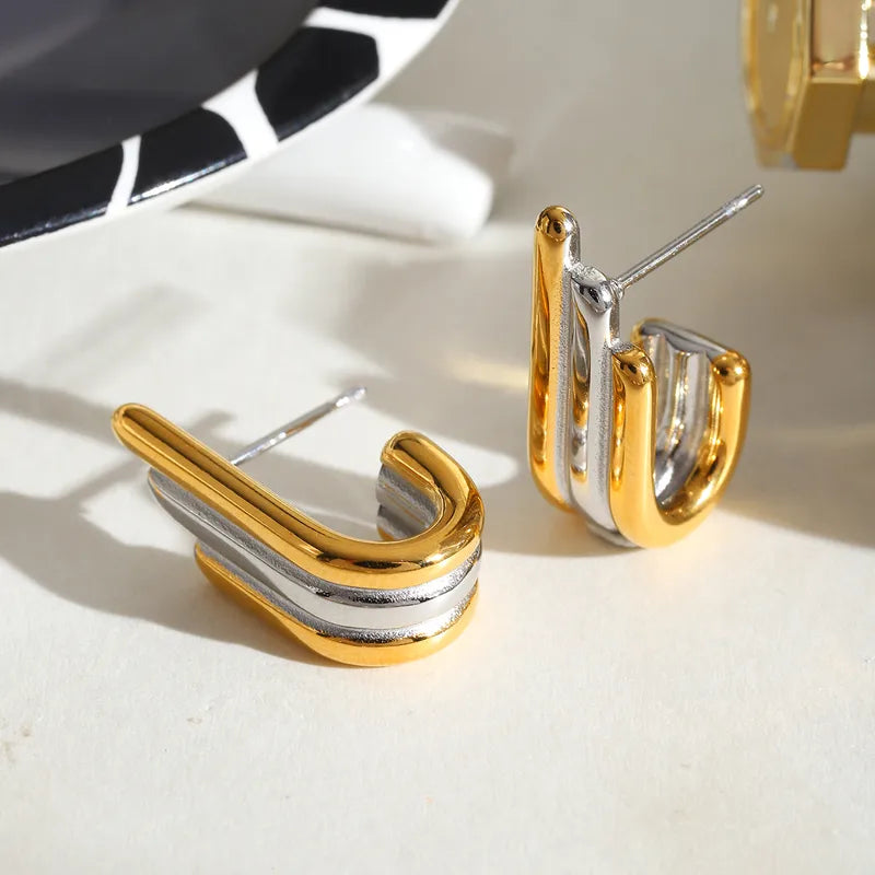 1 Pair Romantic Simple Style Geometric 304 Stainless Steel Ear Studs