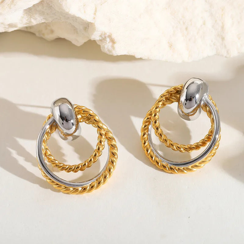 1 Pair Romantic Simple Style Spiral 304 Stainless Steel Ear Studs