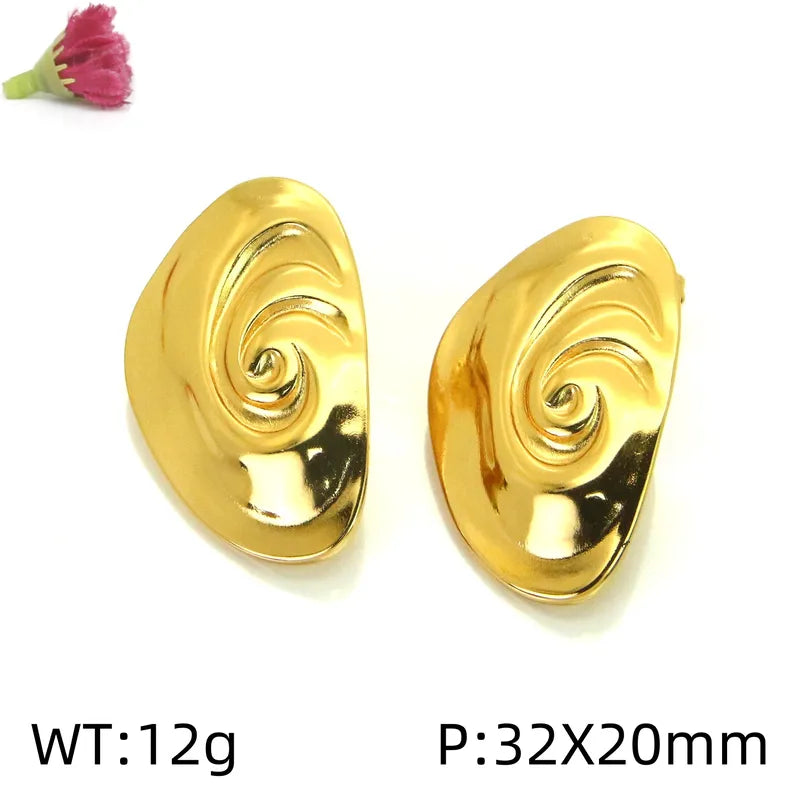 1 Pair Vacation Classic Style Solid Color Plating 304 Stainless Steel 18K Gold Plated Backs Ear Studs
