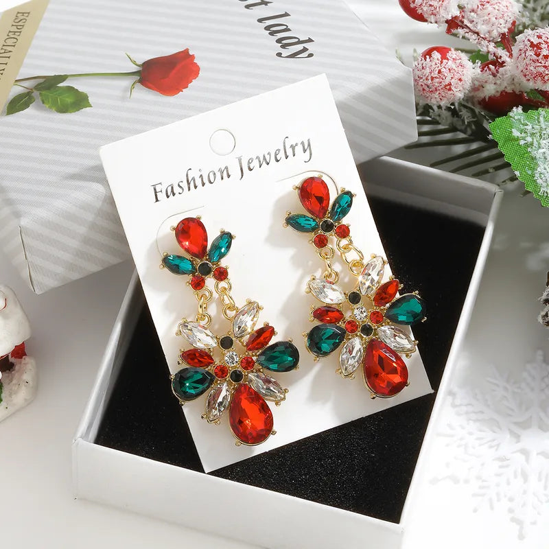 1 Pair Vintage Style Classic Style Square Argyle Rectangle Waterproof Non Tarnish Surgical Steel Alloy Artificial Gemstones Electroplated Golden Plated Women's Drop Earrings