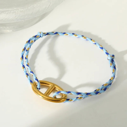 Vacuum Plating (In Furnace) 304 Stainless Steel No Inlay Material Plated 18K Real Gold  Handmade Chain Bracelet For Women