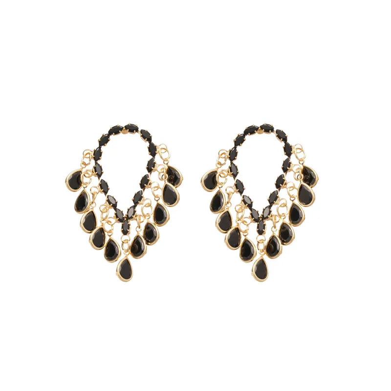 18K Gold Plated Silver Tassel Earrings With Zirconia Water Drop Pendant Lightweight Women's Jewelry Accessories