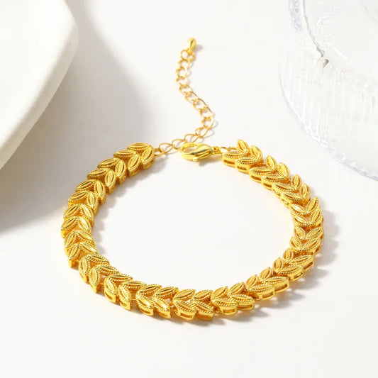1pc Vintage Elegant Wheat Ear Bracelet, Middle Eastern Special, Suitable For Daily Wear At Parties And Banquets, Holiday Gift
