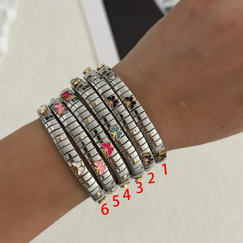 304 Stainless Steel Butterfly Vacuum Plating (In Furnace) Plated 18K Real Gold No Inlay Material Casual Elegant Cute Bracelet