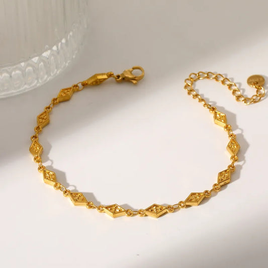 304 Stainless Steel Star Flower Butterfly Vacuum Plating (In Furnace) 18K Real Gold Plated Handmade Chain Lobster Clasp Gold Women's Bracelet