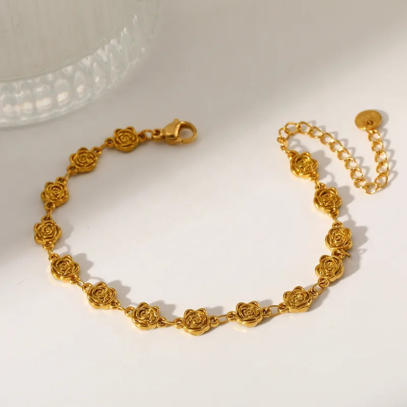 304 Stainless Steel Star Flower Butterfly Vacuum Plating (In Furnace) 18K Real Gold Plated Handmade Chain Lobster Clasp Gold Women's Bracelet