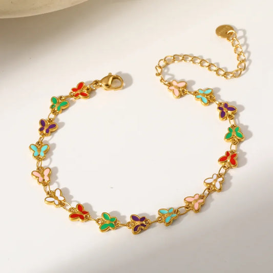 304 Stainless Steel Vacuum Plating (In Furnace) 18K Real Gold Plated Oil Drop Women's Lobster Clasp Handmade Chain Bracelet