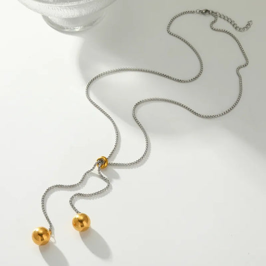 304201 Stainless Steel Round Vacuum Electroplating (In Furnace) Plated 18K Real Gold Box Chain Lobster Clasp Women's Necklace