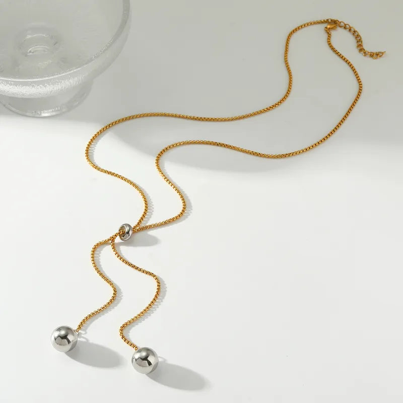 304201 Stainless Steel Round Vacuum Electroplating (In Furnace) Plated 18K Real Gold Box Chain Lobster Clasp Women's Necklace