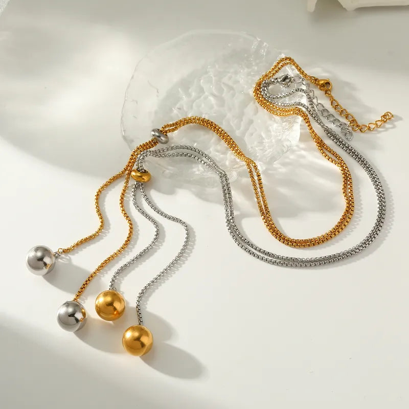 304201 Stainless Steel Round Vacuum Electroplating (In Furnace) Plated 18K Real Gold Box Chain Lobster Clasp Women's Necklace
