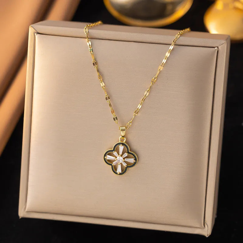 316 Stainless Steel Copper Geometric Electroplated 18K Real Gold Plated Casual Elegant Lip Chain Pendant Necklace