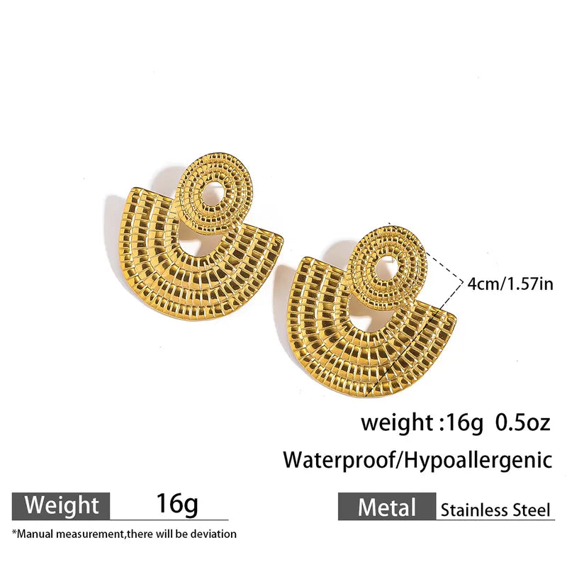 316L Stainless Steel Starfish PVD Coated Titanium Steel Real Gold Plated Handmade Romantic Shiny Waterproof Non Tarnish Surgical Steel Frill Drop Earrings