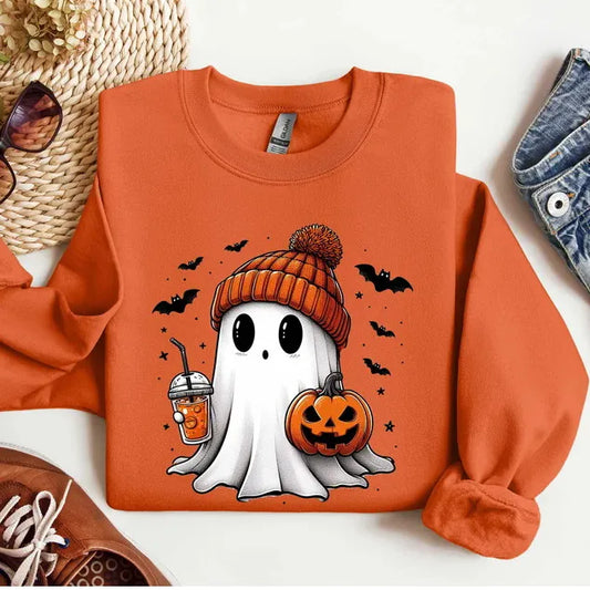 Hoodies & Sweatshirts Long Sleeve Printing Streetwear Halloween Pattern Letter